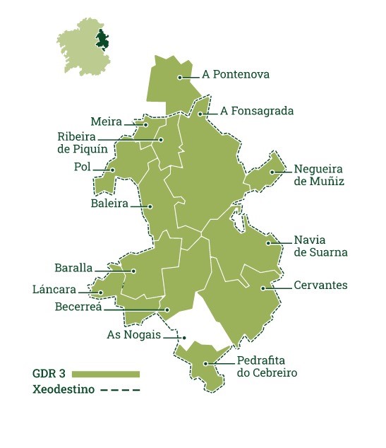 Mapa GDR3 e Xeodestino Ancares Terras de Buron