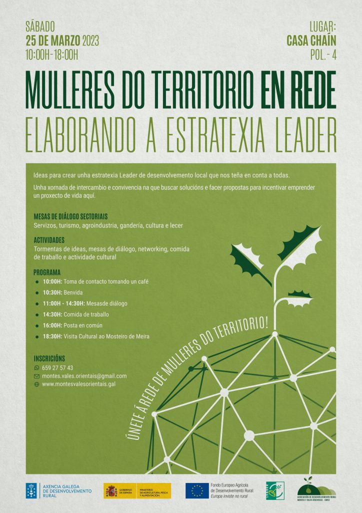 Programa completo das xornadas Mulleres do Territorio en Rede do GDR Montes e Vales Orientais